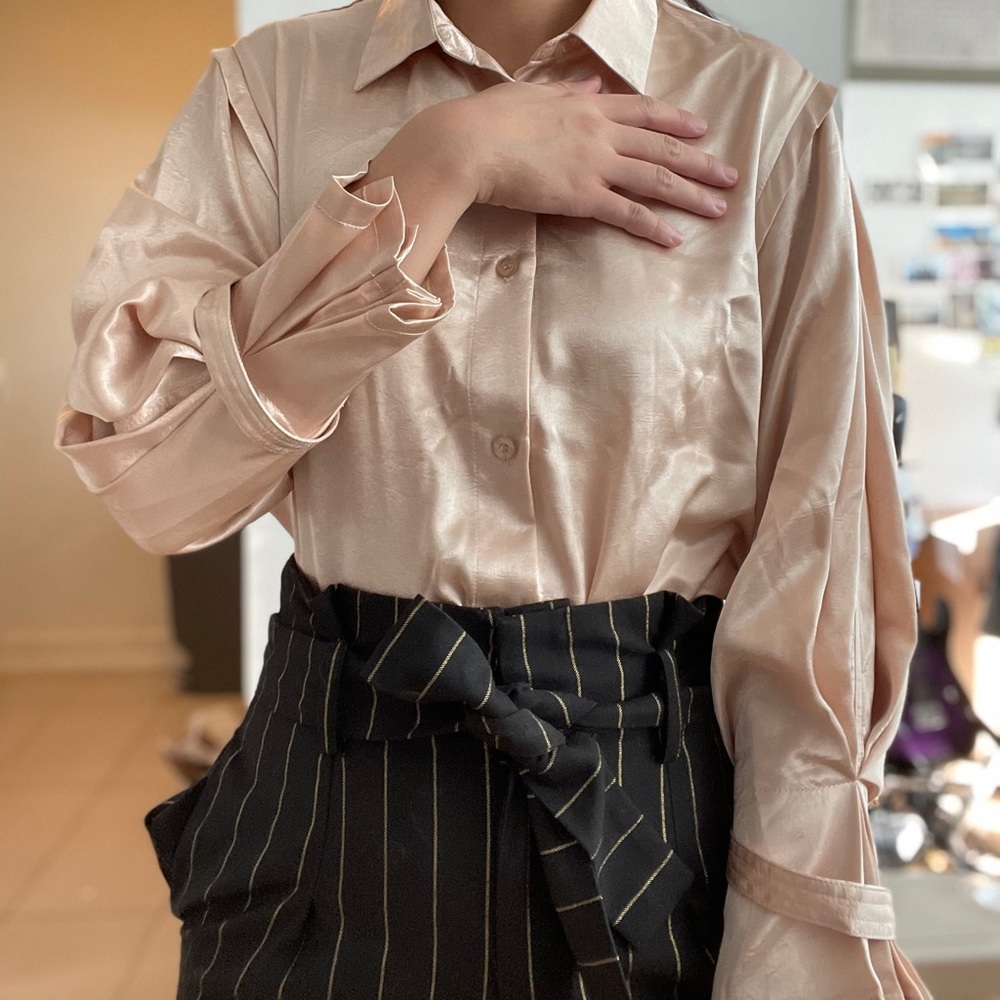 Rose Gold Satin Shirt